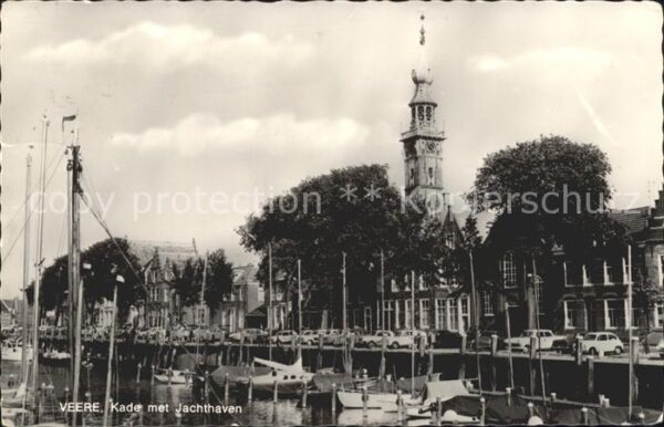 Veere Kade met Jachthaven Hafen Turm Historis
