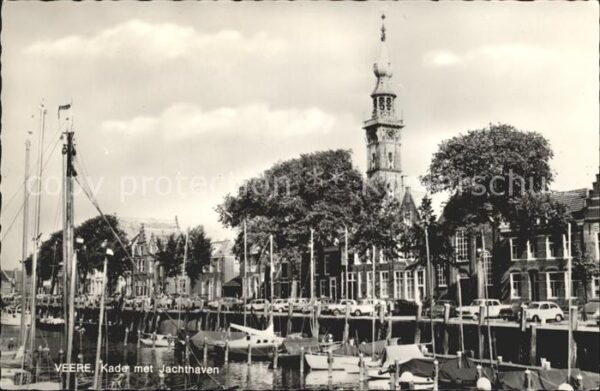 Veere Kade met Jachthaven Hafen Turm Historis