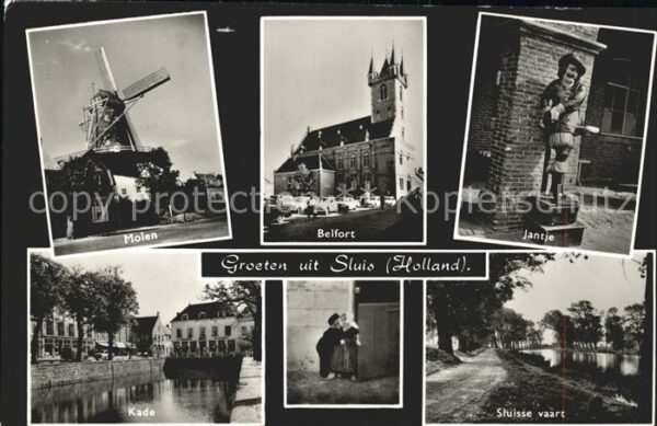 Sluis Zeeland Molen Belfort Jantje Kade Sluisse vaart