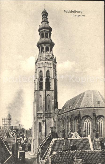 Middelburg Zeeland Langejan Turm der Koorkerk Kiche