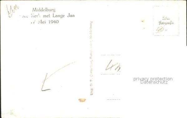 Middelburg Zeeland Kerk met Lange Jan Mei 1940 Trümmer 2. – Bild 2