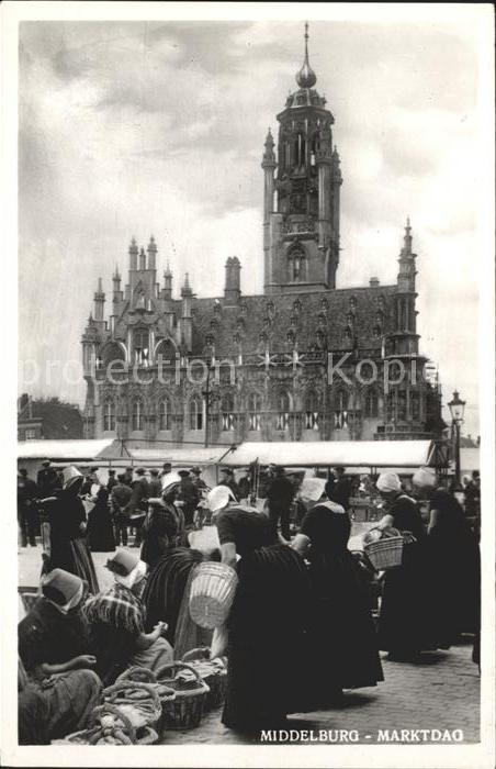 Middelburg Zeeland Marktdag Stadhuis Rathaus Historisches