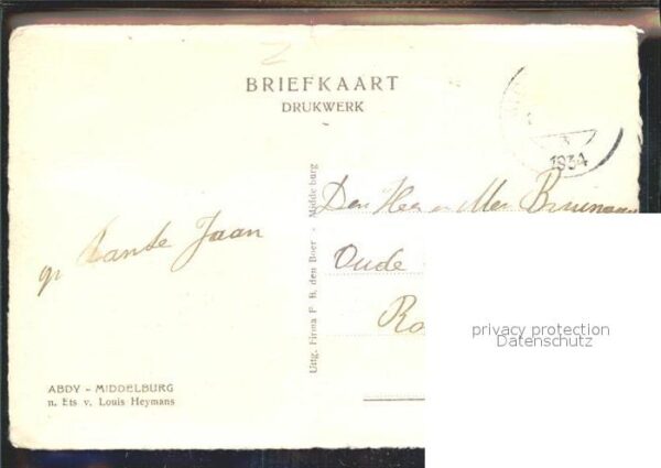Middelburg Zeeland Abdy Abtei Künstlerkarte Louis Heymans – Bild 2