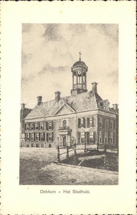 Dokkum Stadhuis Rathaus Künstlerkarte