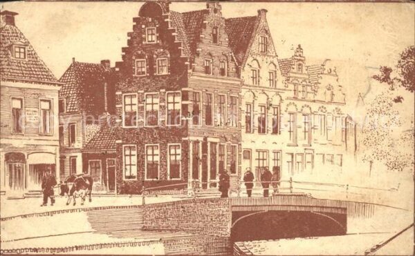 Dokkum Oude gevels op de Zijl Künstlerkarte