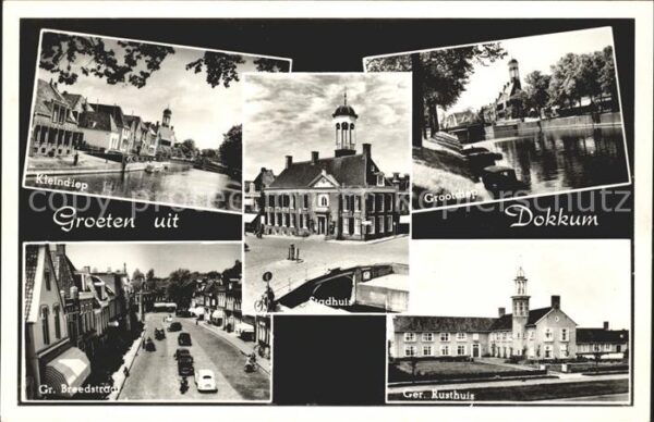 Dokkum Kleindiep Stadhuis Grootdiep Rusthuis B