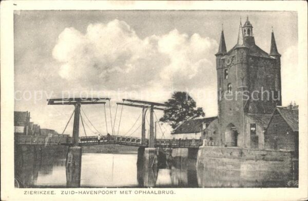 Zierikzee Zuid Havenpoort met Ophaalbrug Zugbrück