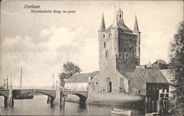 Zierikzee Duivelandsche Brug en poort Zugbrücke