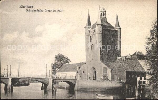 Zierikzee Duivelandsche Brug en poort Zugbrücke