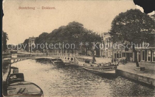 Dokkum Bontebrug Brücke Boot
