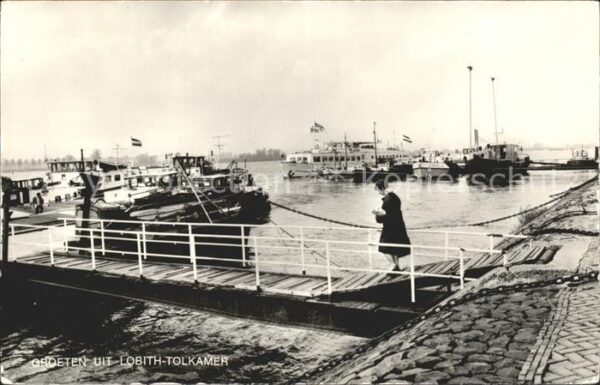 Tolkamer Lobith Partie am Rhein Anleger Schiff
