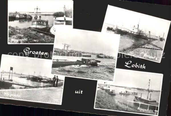 Lobith Rijngezicht Steiger Rhein Frachtkahn Bi