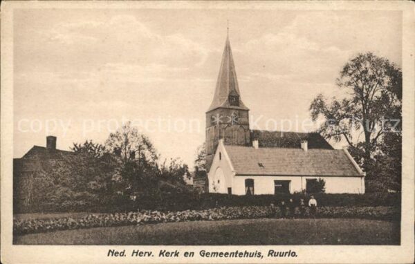 Ruurlo Reurle Ned Herv Kerk en Gemeentehuis Kirche Ra