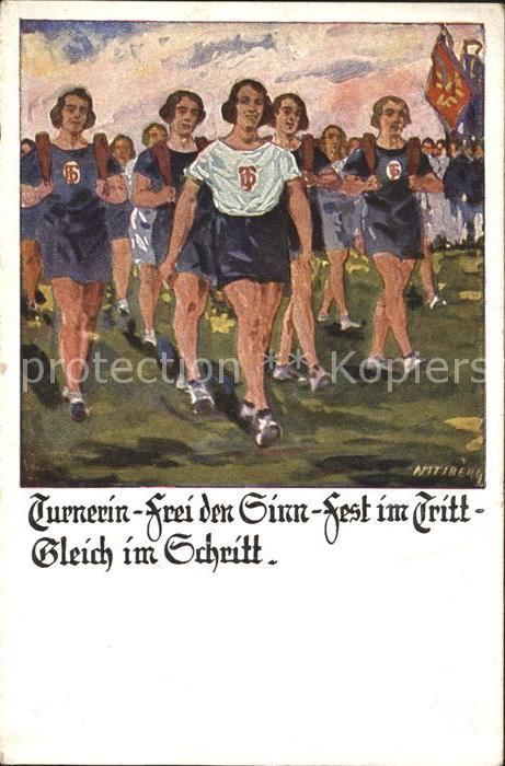Turnen Künstlerkarte Amtsberg Turnerin Deutsch