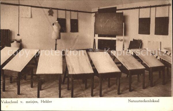 Schule School Ecole Escuela Scuola-- Vakschool v. meisjes Helder Natuurteeke