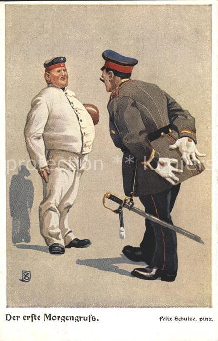 Schulze Felix Der erste Morgengruss Soldat Offizier S