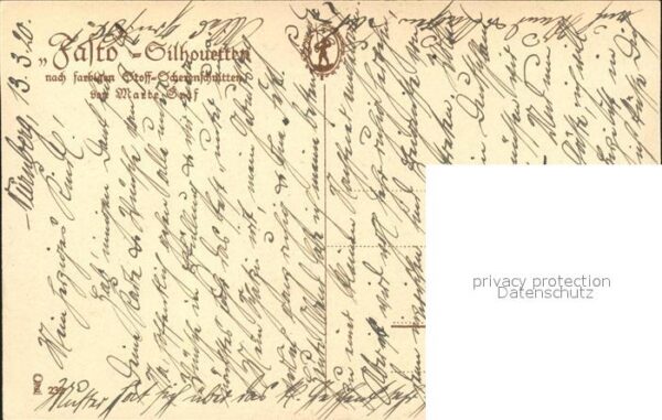 Scherenschnitt Schattenbildkarte Fasto-Silhouetten Marte Graf Vielliebch – Bild 2