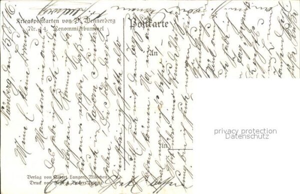Wennerberg Brynolf Kriegspostkarte Nr. 14 Renommierbummel – Bild 2