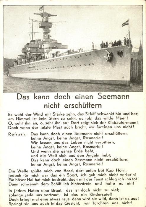 Marine Lied Das kann doch einen Seemann nicht