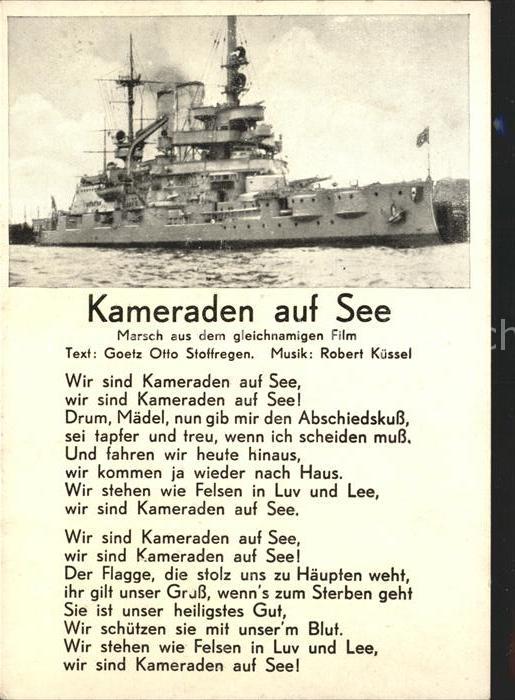 Marine Lied Kameraden auf See Goetz Otto Stoff