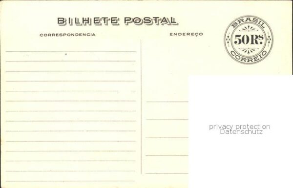 Brasilien Brazil 50 Rs. Correio Don Carlos de Portugal A – Bild 2