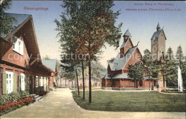 Karpacz Kirche Wang mit Pfarrkirche im Riesenge