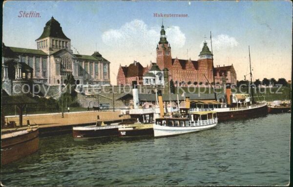 Stettin Szczecin Pommern Hakenterrasse Dampfer
