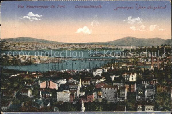 Constantinople Vue panoramique du Port Hafen