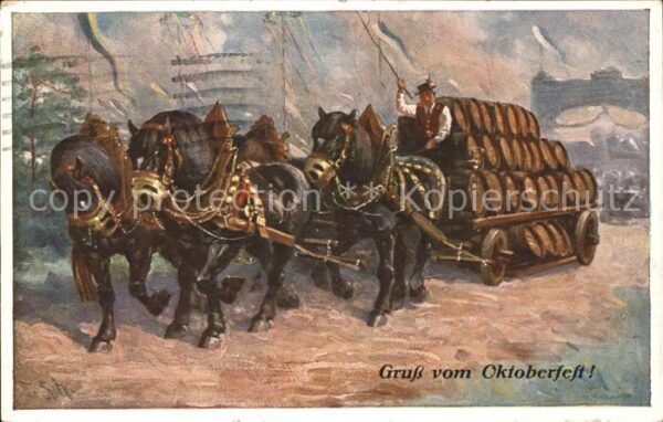 Oktoberfest Pferde Biergespann