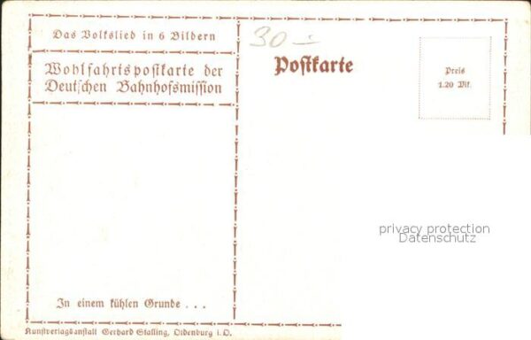 Liederkarte In einem kühlen Grunden Wassermühle Deu – Bild 2