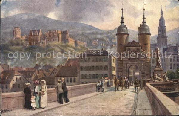 Hoffmann Heinrich Heidelberg Alte Neckarbrücke Schloss Nr