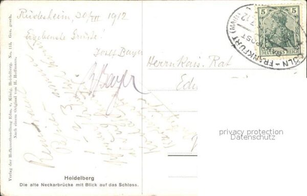 Hoffmann Heinrich Heidelberg Alte Neckarbrücke Schloss Nr – Bild 2
