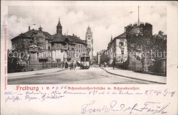 Strassenbahn Freiburg im Breisgau Schwabentorbrücke