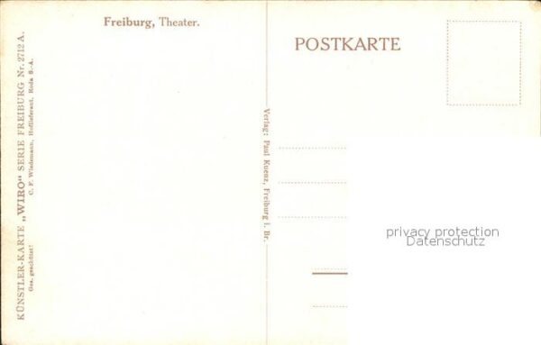 Verlag WIRO Wiedemann Nr. 2712 A Freiburg im Breisgau Theater – Bild 2