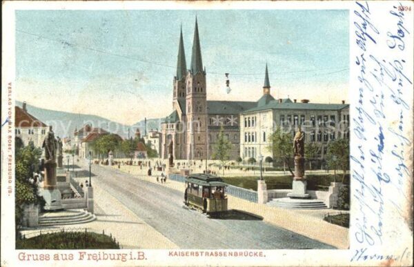 Strassenbahn Freiburg im Breisgau Kaiserstrassenbrüc