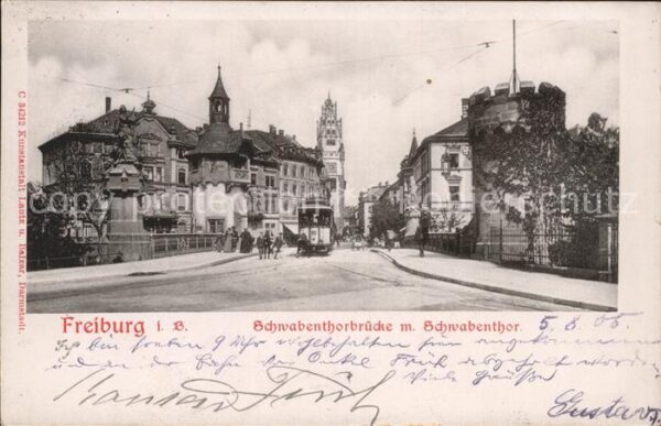 Strassenbahn Freiburg im Breisgau Schwabentorbrücke