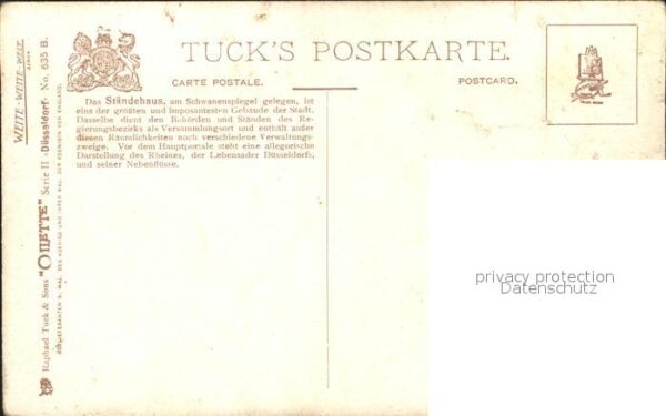 Verlag Tucks Oilette Nr. 635 B Ständehaus Schwanenspiegel Düssel – Bild 2