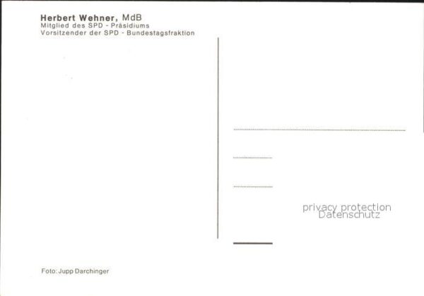 Politiker Herbert Wehner SPS Autogramm – Bild 2