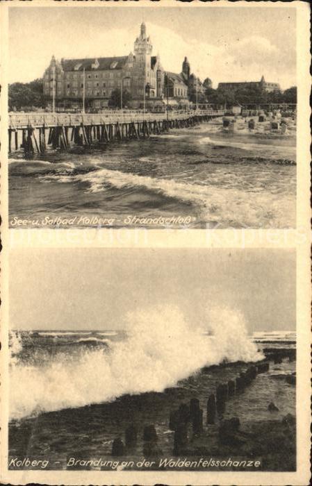 Kolberg Ostseebad Kolobrzeg See Solbad Strandschloss Brandung Walde
