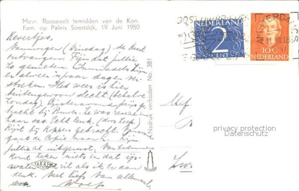 Adel Niederlande Königliche Familie Roosevelt Paleis Soe – Bild 2