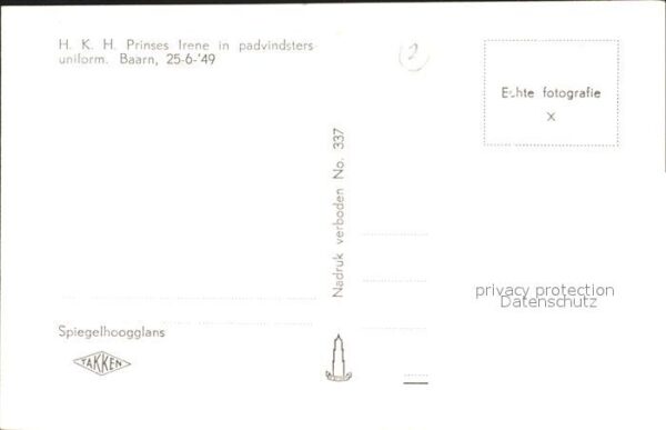 Adel Niederlande Prinzessin Irene Padvindsters-Uniform B – Bild 2