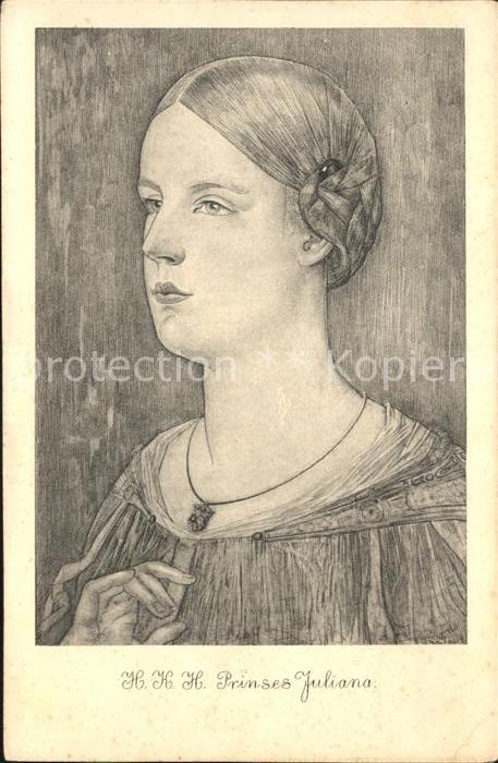 Adel Niederlande Prinzessin Juliana Künstlerkarte W. van