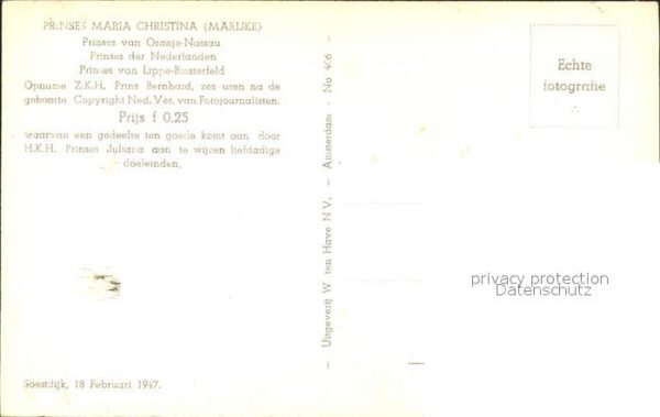 Adel Niederlande Prinzessin Maria Christina Marijke – Bild 2