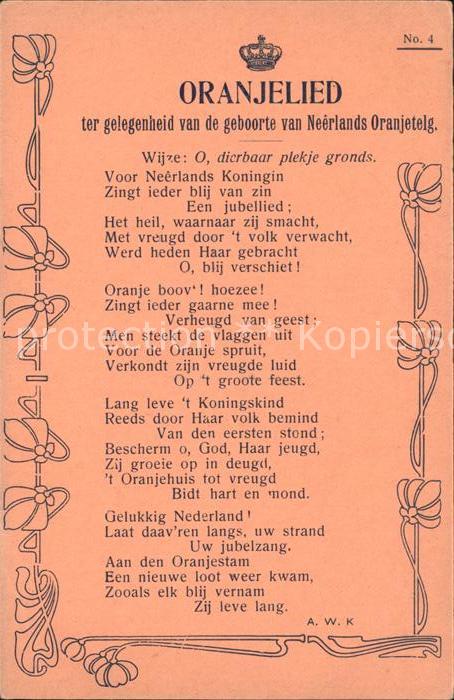 Adel Niederlande Oranjelied