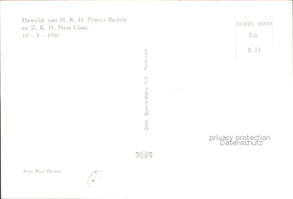 Adel Niederlande Hochzeit Prinzessin Beatrix Prinz Claus – Bild 2