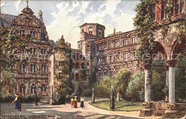 Verlag Tucks Oilette Nr. 610 B Heidelberg Schlosshof Charles E.