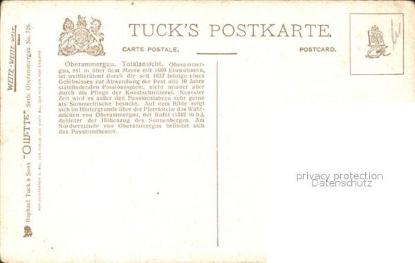 Verlag Tucks Oilette Nr. 726 Oberammergau – Bild 2