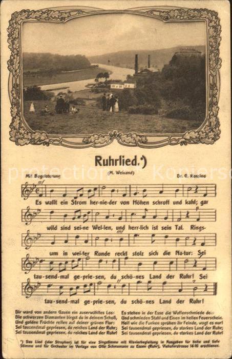 Liederkarte Ruhrlied M. Weinand