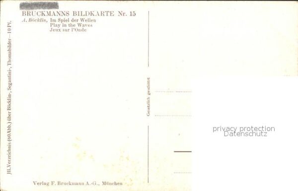 Boecklin Arnold Im Spiel der Wellen Bruckmanns-Bildkart – Bild 2