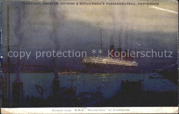 Dampfer Oceanliner R.M.S. Mauretania Cherbourg
